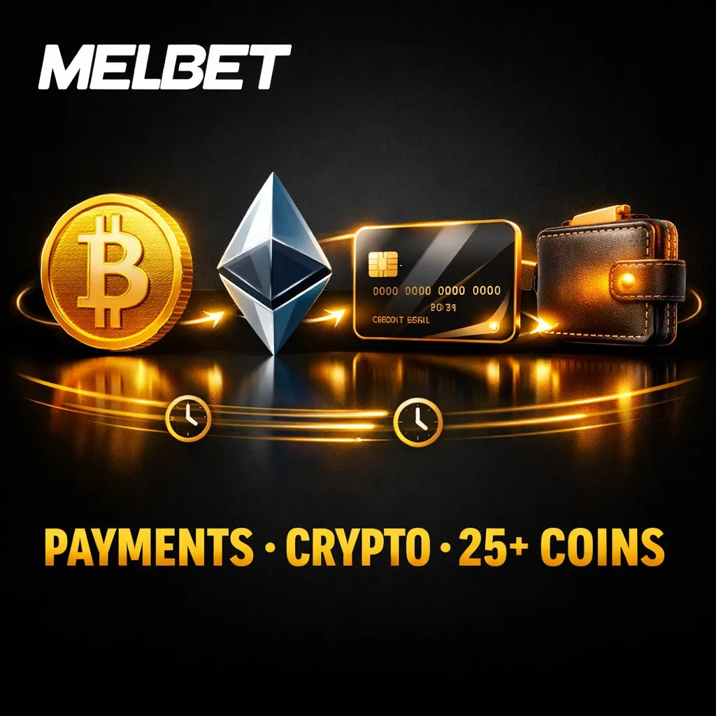 Melbet payments Bitcoin USDT Visa card dark background