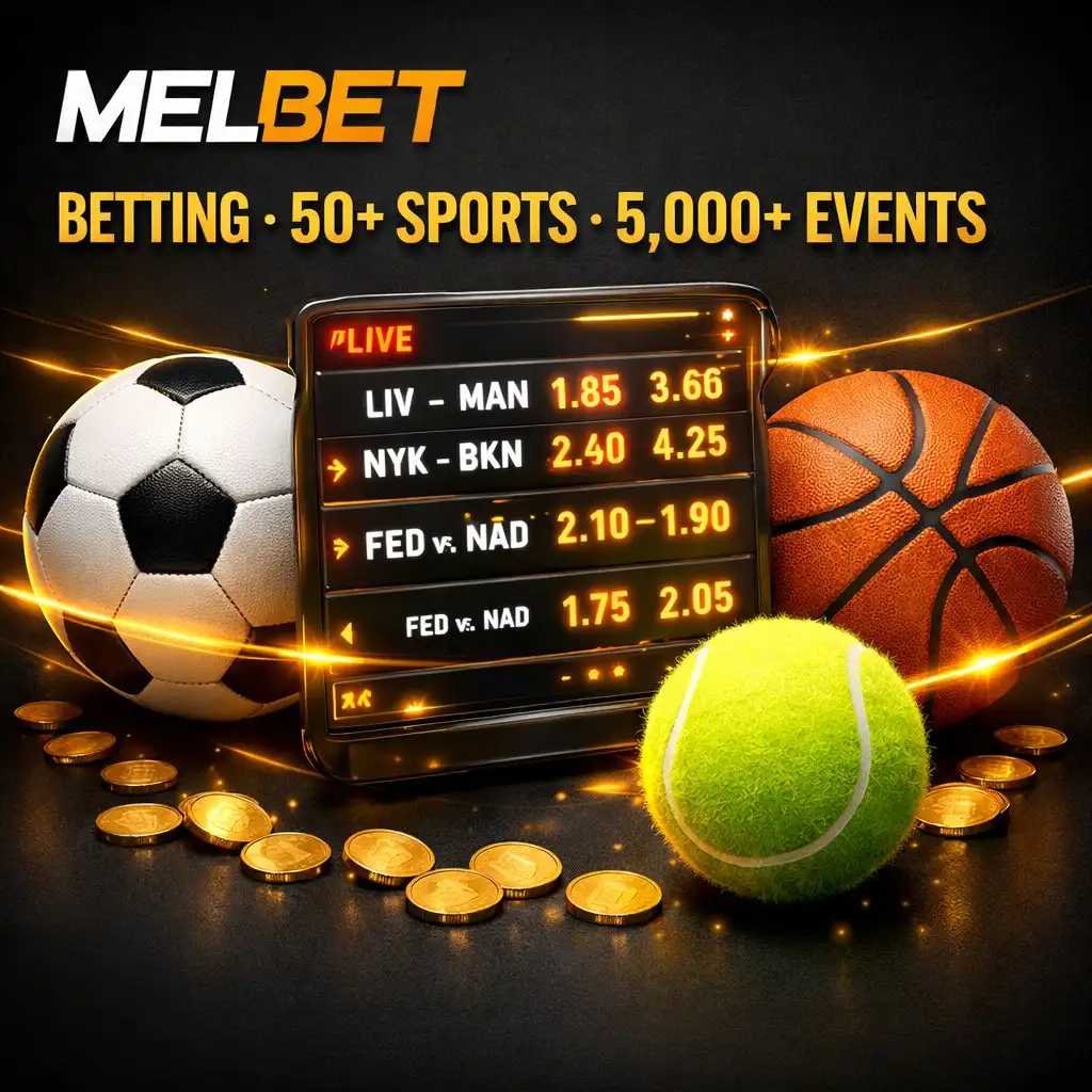 Melbet sports betting football basketball tennis dark background